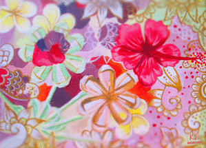 Carte nature, vacances, paysages et animaux Fleurs offrandes de lîle de Bali